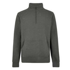 Kustom Kit Mens Pique Quarter Zip Sweatshirt / Dark Grey